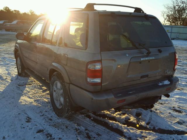 JN8DR09Y21W582623 - 2001 NISSAN PATHFINDER BROWN photo 3