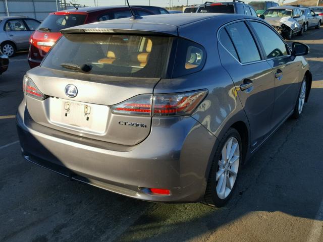 JTHKD5BH6C2102231 - 2012 LEXUS CT 200 GRAY photo 4