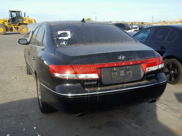 KMHFC46F79A387623 - 2009 HYUNDAI AZERA SE BLACK photo 3