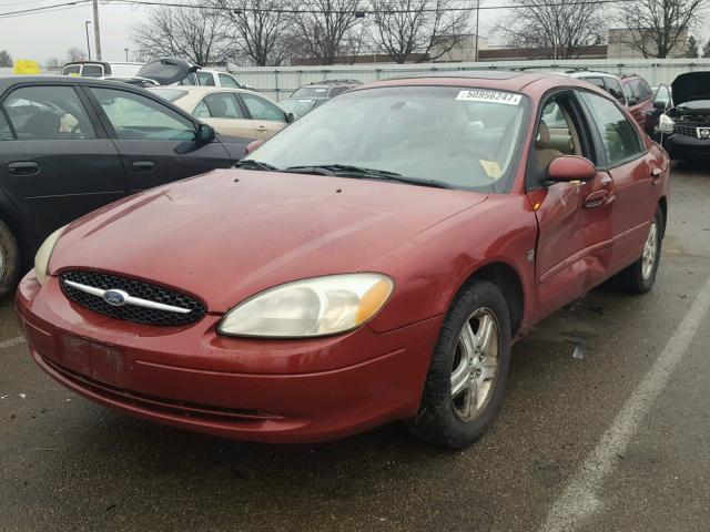 1FAHP56S62G116923 - 2002 FORD TAURUS SEL RED photo 2