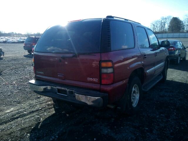 1GKEK13ZX4J173917 - 2004 GMC YUKON MAROON photo 4