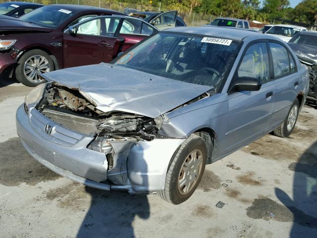 2HGES16541H500556 - 2001 HONDA CIVIC LX SILVER photo 2