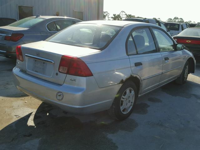 2HGES16541H500556 - 2001 HONDA CIVIC LX SILVER photo 4