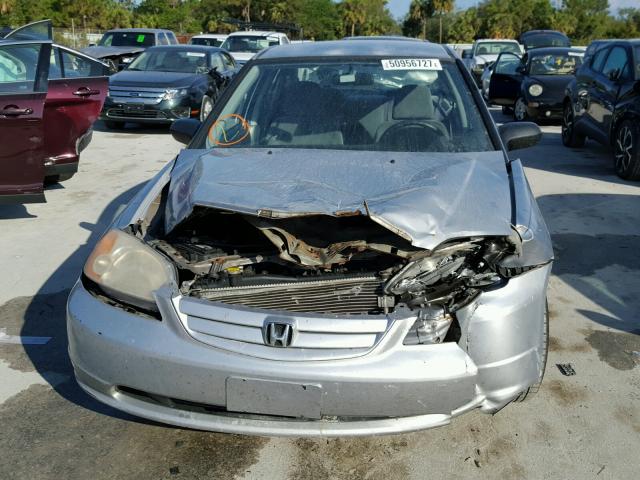 2HGES16541H500556 - 2001 HONDA CIVIC LX SILVER photo 9