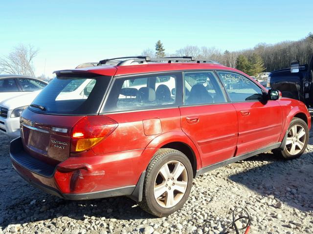 4S4BP67C054314816 - 2005 SUBARU LEGACY OUT RED photo 4