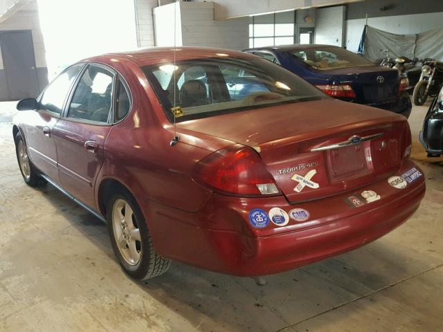 1FAFP55UX1G204379 - 2001 FORD TAURUS SES RED photo 3