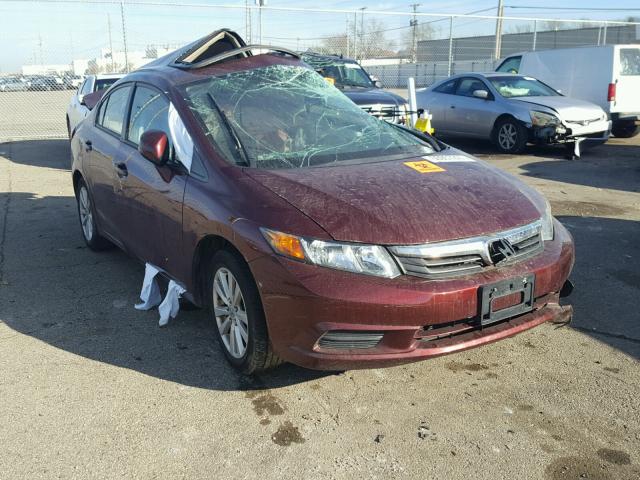 2HGFB2F86CH608507 - 2012 HONDA CIVIC EX MAROON photo 1