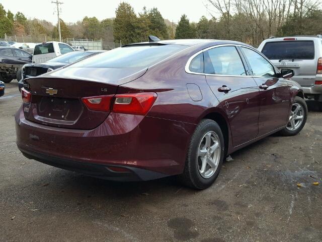1G1ZB5STXGF276322 - 2016 CHEVROLET MALIBU LS BURGUNDY photo 4
