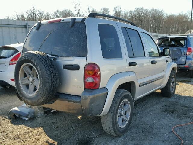 1J4GL48K74W292293 - 2004 JEEP LIBERTY SP SILVER photo 4