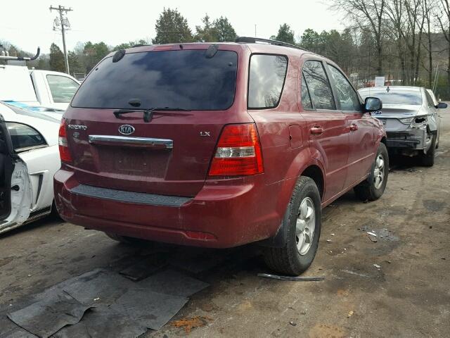 KNDJD735585776888 - 2008 KIA SORENTO EX BURGUNDY photo 4