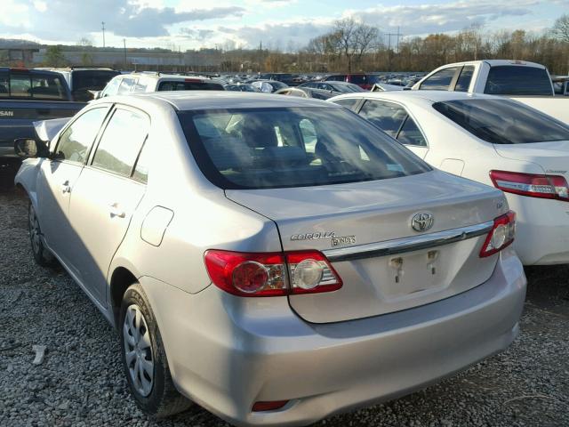 2T1BU4EE0BC628884 - 2011 TOYOTA COROLLA BA SILVER photo 3