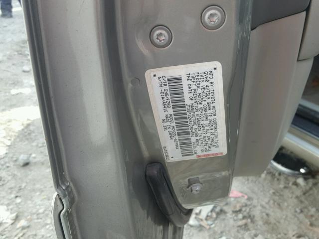 JT2BF22K610304591 - 2001 TOYOTA CAMRY CE SILVER photo 10