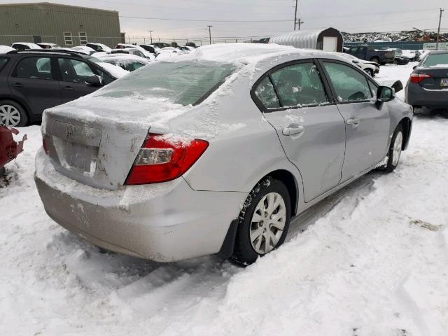 2HGFB2F43CH025695 - 2012 HONDA CIVIC LX SILVER photo 4