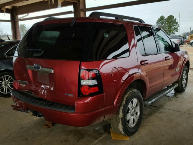 1FMEU63E07UB08430 - 2007 FORD EXPLORER X RED photo 4