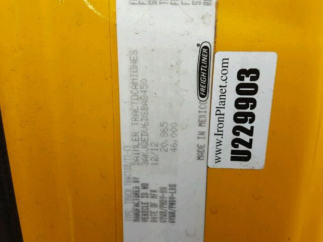 3AKJGEDV6DSBA8450 - 2013 FREIGHTLINER CASCADIA 1 YELLOW photo 10