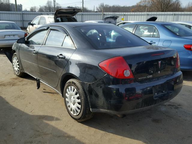 1G2ZF58B674176552 - 2007 PONTIAC G6 VALUE L BLACK photo 3