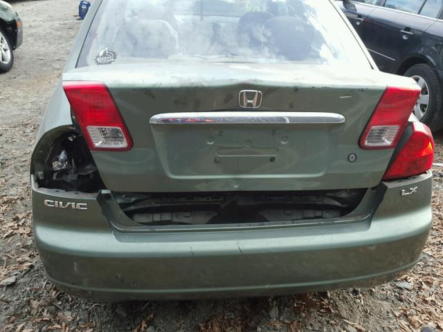 1HGES16593L038341 - 2003 HONDA CIVIC LX GREEN photo 9