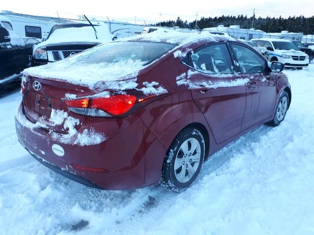 5NPDH4AE4GH792503 - 2016 HYUNDAI ELANTRA SE RED photo 4