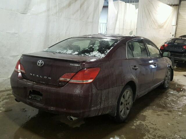 4T1BK36B26U074322 - 2006 TOYOTA AVALON XL MAROON photo 4