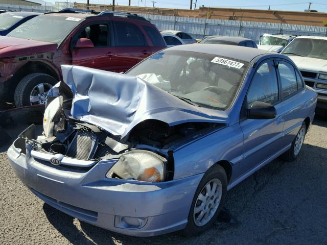 KNADC125256380466 - 2005 KIA RIO BLUE photo 2