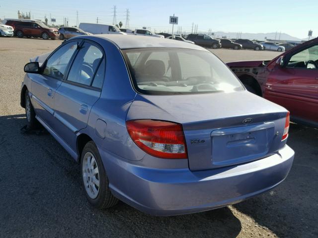 KNADC125256380466 - 2005 KIA RIO BLUE photo 3