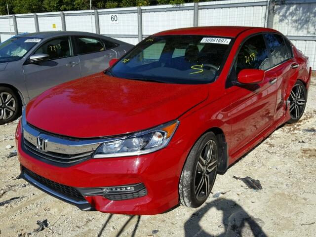 1HGCR2F53HA272843 - 2017 HONDA ACCORD SPO RED photo 2