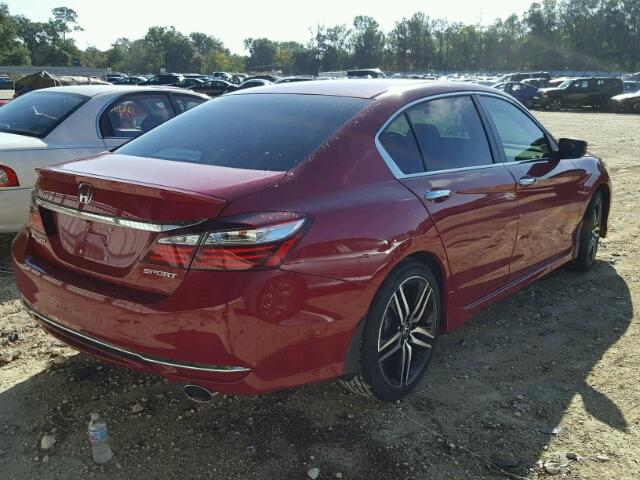 1HGCR2F53HA272843 - 2017 HONDA ACCORD SPO RED photo 4