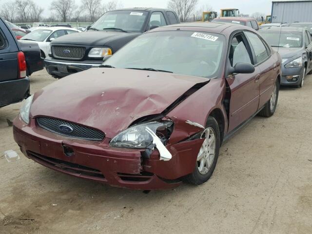 1FAFP56U37A128272 - 2007 FORD TAURUS SEL MAROON photo 2