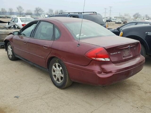 1FAFP56U37A128272 - 2007 FORD TAURUS SEL MAROON photo 3