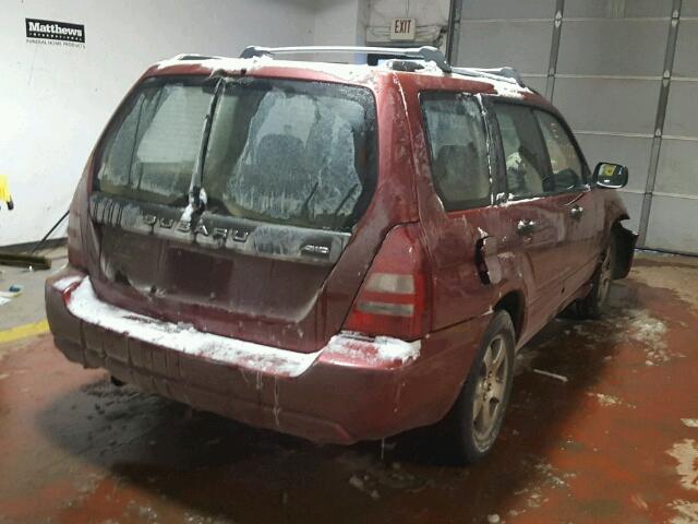 JF1SG65694H756508 - 2004 SUBARU FORESTER 2 MAROON photo 4