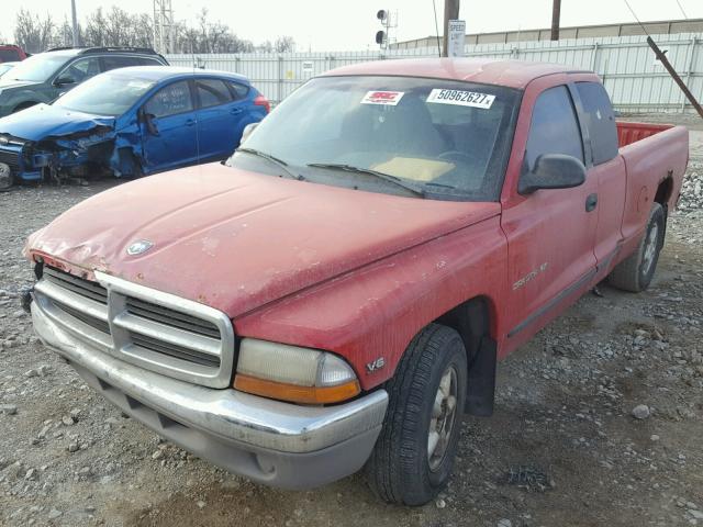 1B7GL22X9WS659381 - 1998 DODGE DAKOTA RED photo 2