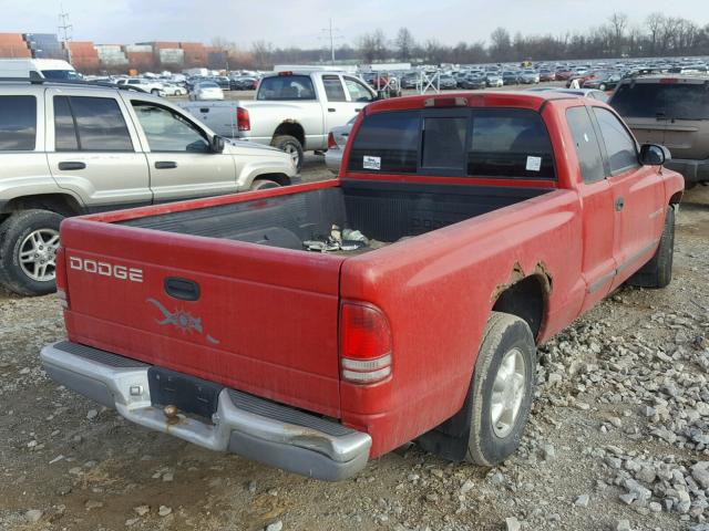 1B7GL22X9WS659381 - 1998 DODGE DAKOTA RED photo 4