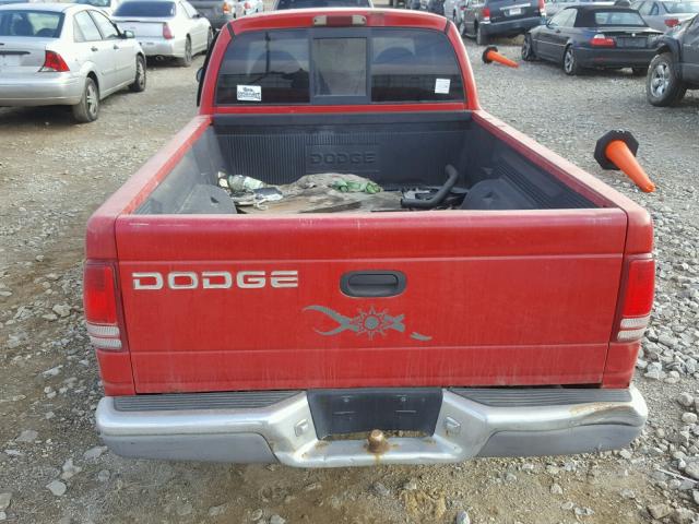 1B7GL22X9WS659381 - 1998 DODGE DAKOTA RED photo 6