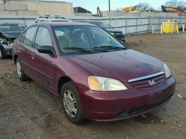 2HGES16532H600794 - 2002 HONDA CIVIC LX BURGUNDY photo 1