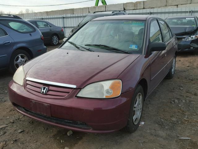 2HGES16532H600794 - 2002 HONDA CIVIC LX BURGUNDY photo 2