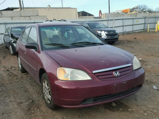 2HGES16532H600794 - 2002 HONDA CIVIC LX BURGUNDY photo 9