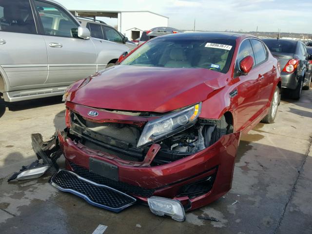 5XXGN4A72FG383093 - 2015 KIA OPTIMA EX RED photo 2