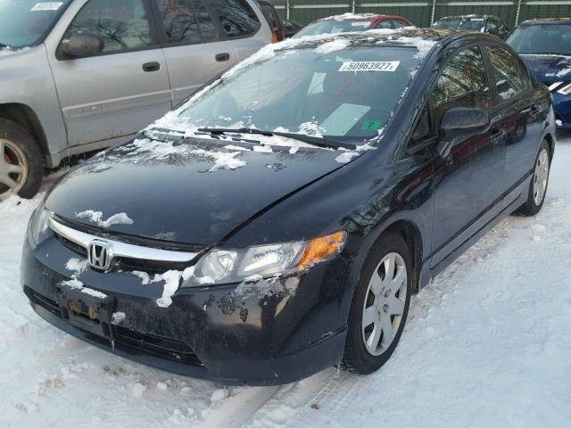 2HGFA16538H330224 - 2008 HONDA CIVIC LX BLACK photo 2