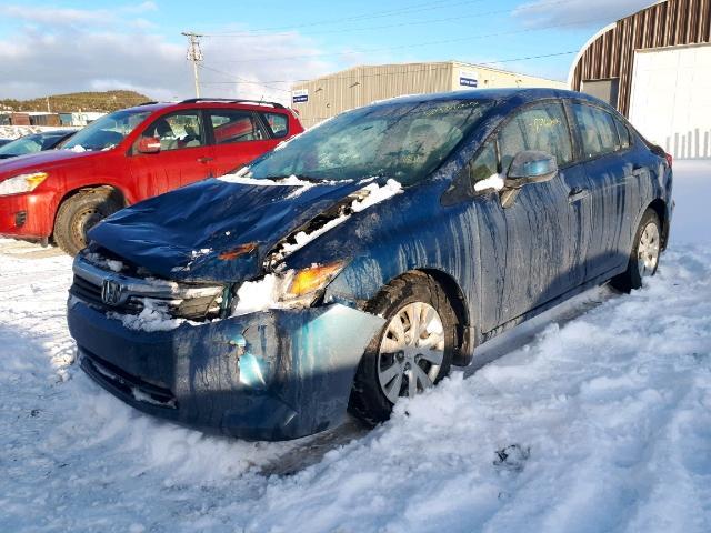 2HGFB2F41CH034556 - 2012 HONDA CIVIC LX BLUE photo 2