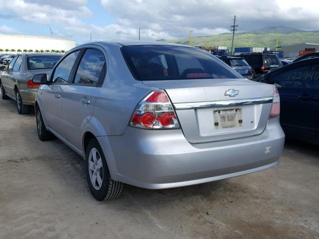 KL1TD56667B149447 - 2007 CHEVROLET AVEO BASE Srebrny zdjęcie 3