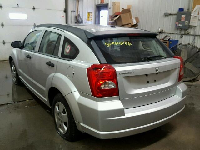 1B3HB28B67D243931 - 2007 DODGE CALIBER SILVER photo 3