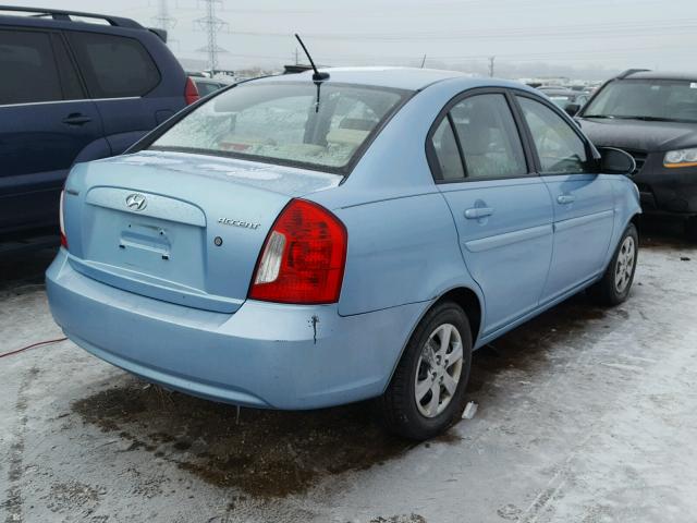 KMHCN46C78U273945 - 2008 HYUNDAI ACCENT GLS BLUE photo 4