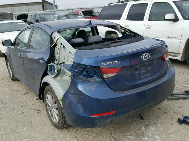 KMHDH4AE4GU633465 - 2016 HYUNDAI ELANTRA SE BLUE photo 3