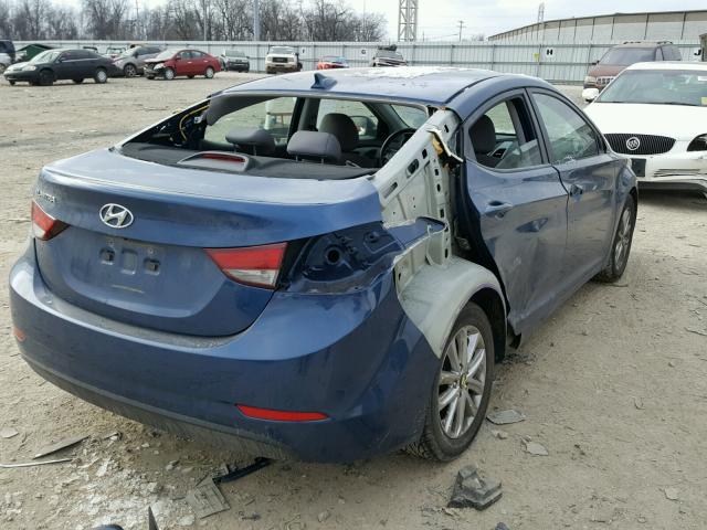 KMHDH4AE4GU633465 - 2016 HYUNDAI ELANTRA SE BLUE photo 4