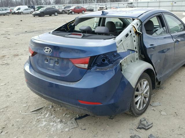 KMHDH4AE4GU633465 - 2016 HYUNDAI ELANTRA SE BLUE photo 9