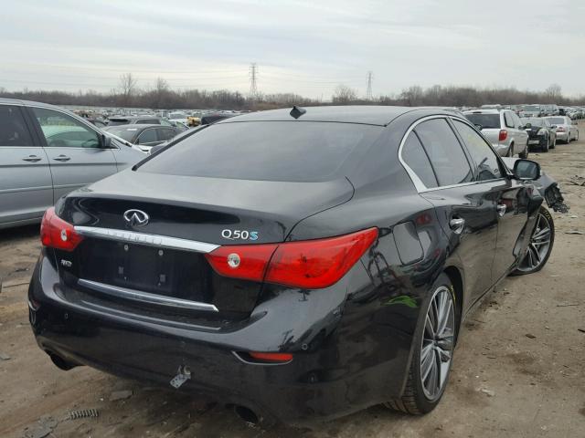 JN1AV7AR7EM700631 - 2014 INFINITI Q50 HYBRID BLACK photo 4