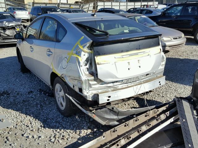 JTDKN3DU5B5343143 - 2011 TOYOTA PRIUS SILVER photo 3