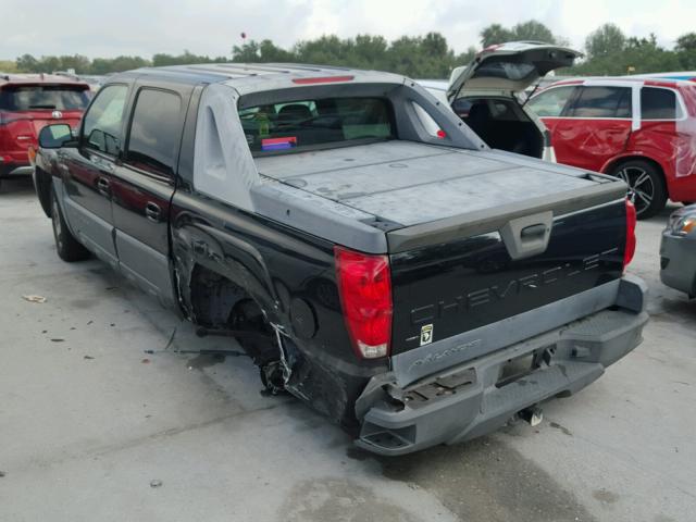 3GNEC13T52G286524 - 2002 CHEVROLET AVALANCHE BLACK photo 3