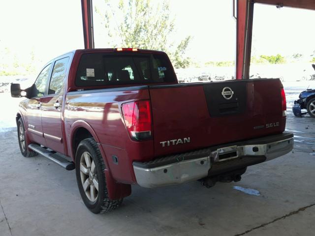 1N6BA07D58N343655 - 2008 NISSAN TITAN XE RED photo 3