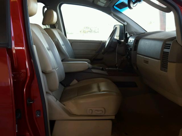 1N6BA07D58N343655 - 2008 NISSAN TITAN XE RED photo 5